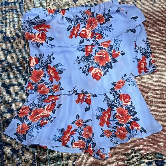 Parker Blue Shioban Strapless Printed Romper - Picture 2 of 6